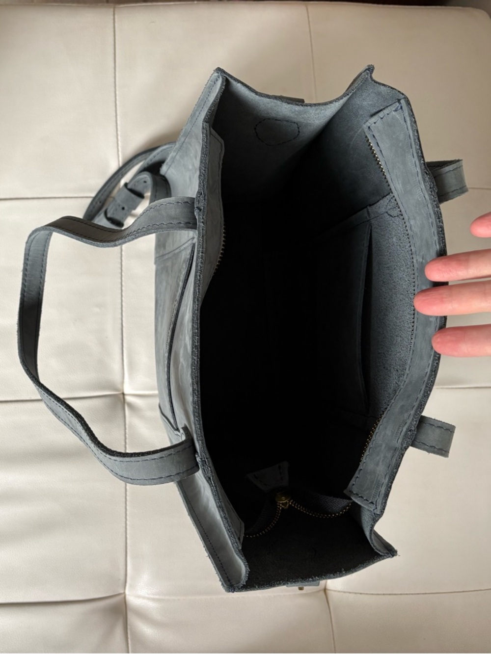 Slate Blue Portland Leather Bag - Picture 8 of 12